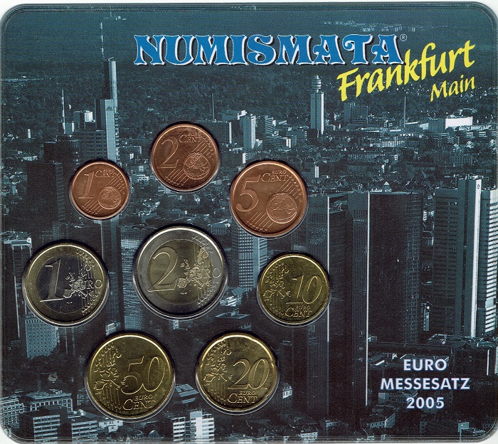 (afbeelding voor) BU set Numismata Frankfurt met de munten van Spanje 2005